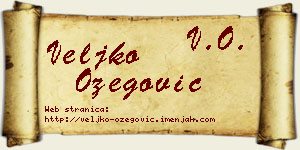 Veljko Ožegović vizit kartica